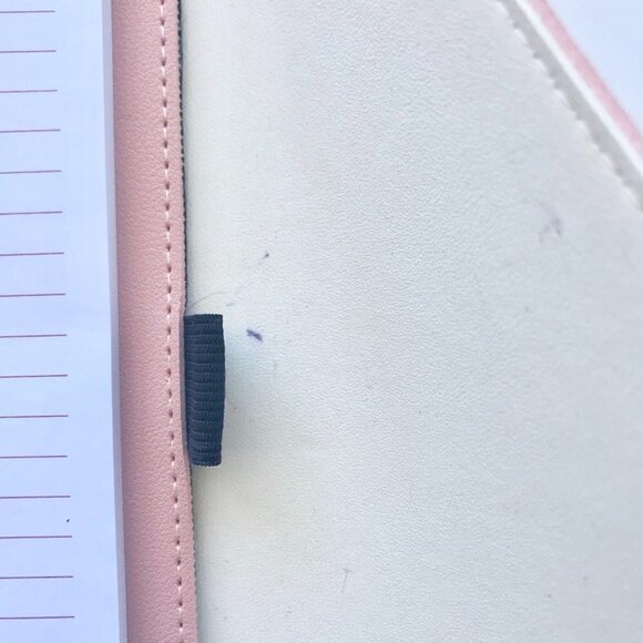 MINISO Shoulder Bag Blue Tote/Pink Portfolio Organizer Vegan Leather, Pen - Picture 16 of 16